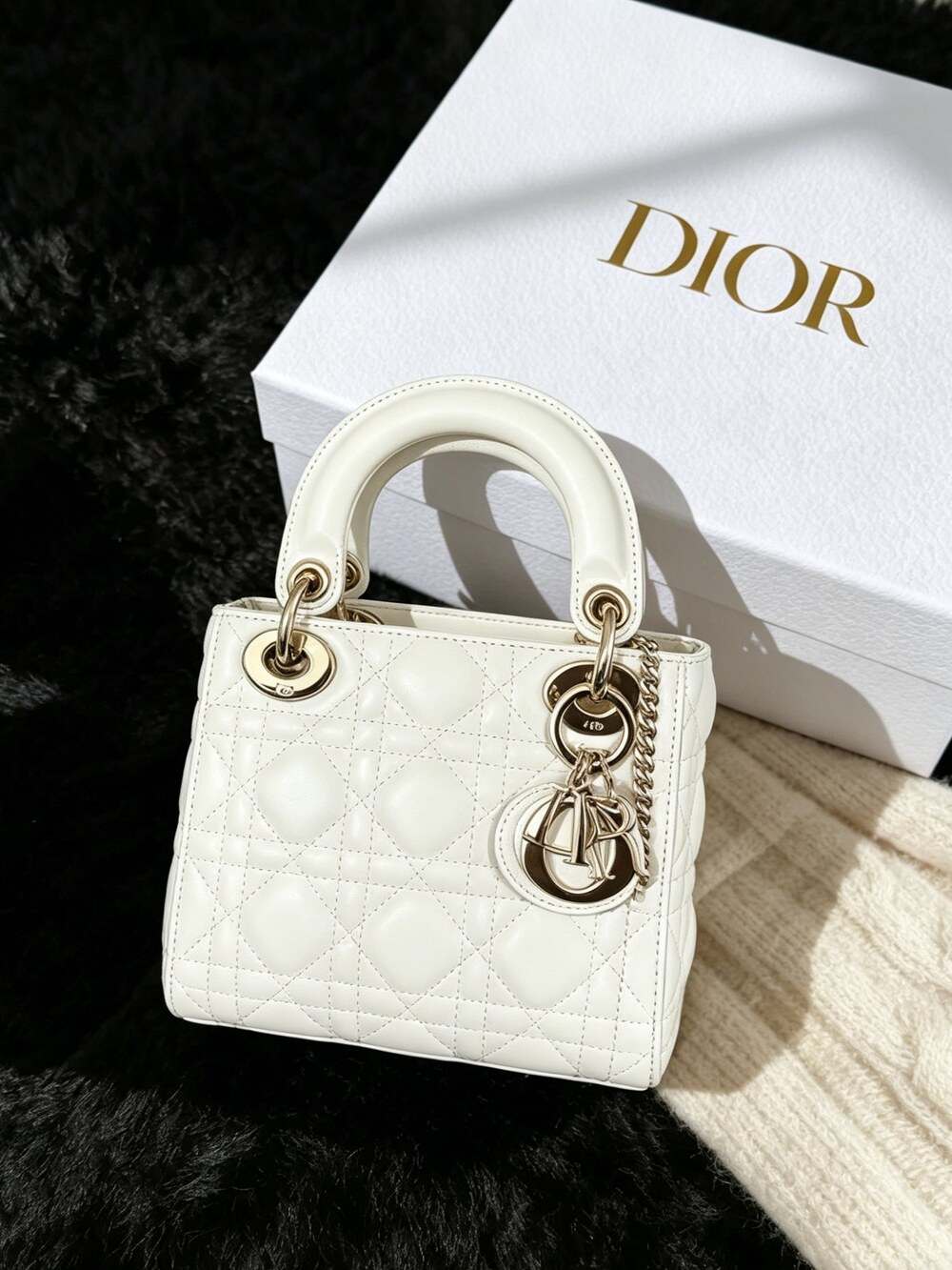 Mini Lady Dior Bag White Cannage Lambskin - Picture 3 of 7